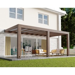 Pérgola de madera de cedro de Helsinki, 3x6 m, canopa solar de control solar