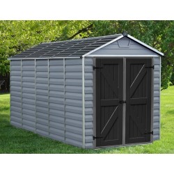 Cobertizo de jardín de tragaluces 2x3.8m KosyGarden policarbonato gris oscuro