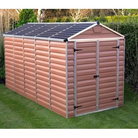 Cobertizo de jardín 2x3.8m KosyGarden policarbonato marrón ámbar