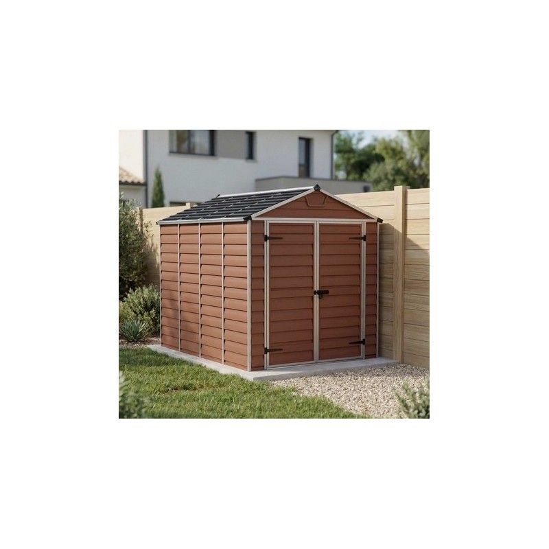 Cobertizo de jardín 1.8x3m KosyGarden policarbonato marrón ámbar