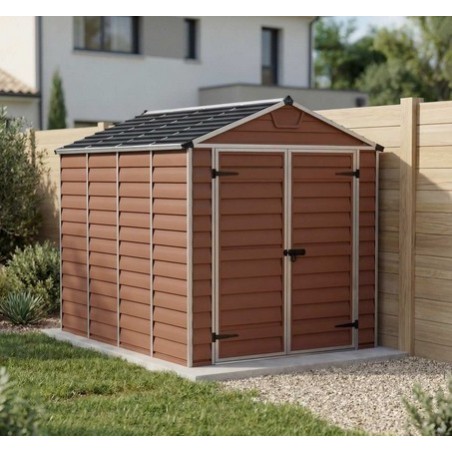 Cobertizo de jardín 1.8x3m KosyGarden policarbonato marrón ámbar