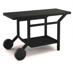 Tavolo rotante in acciaio nero e grigio chiaro per plancha Forge Adour