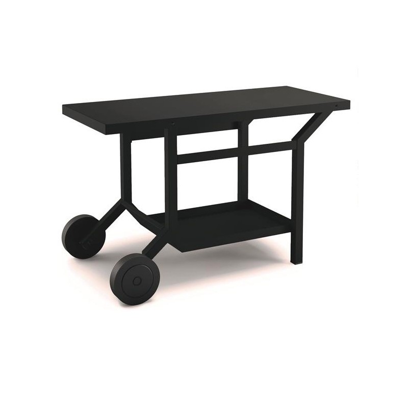 Table Roulante Acier Gris Anthracite pour Plancha Forge Adour