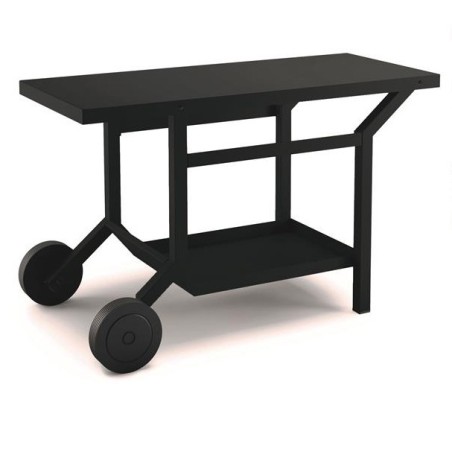 Mesa enrollable de acero negro y gris claro para planchas Forge Adour