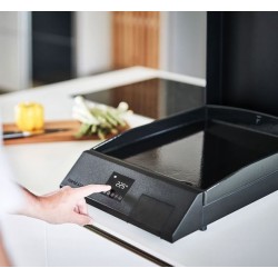 Plancha Electrique Forge Adour Cooking Acier Noir et Couvercle
