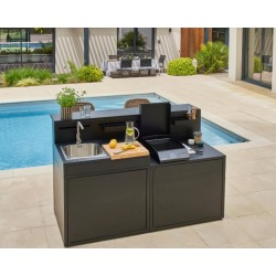 Plancha Electrique Forge Adour Cooking Acier Noir et Couvercle