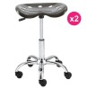 Lot de 2 Tabourets de Bureau Gris Foncé KosyForm