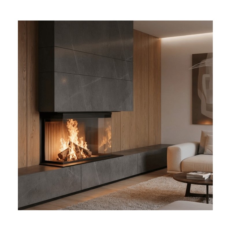 Crystal 90 Premium Holzkamin A.Caminetti 3 Glasseiten