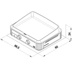 Eno Enosign 65 Gas Plancha 2 Brenner Edelstahl