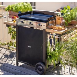 Eno Combo Initial 65 Gaswagen und Plancha 3 Brenner Edelstahl