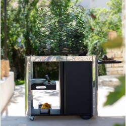 Tranvía de acero inoxidable Eno Achilles con puerta negra