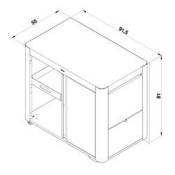 Eno Chariot Achille Inox avec porte noire