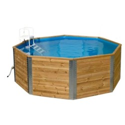 Piscina ottagonale in legno 325 H116cm Malaga Weka sopra il suolo