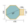 Piscine Bois octogonale 397 H116cm Cadix Weka Local et escalier
