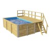 Piscina rectangular de madera de 490 x 315 H116cm Fira Weka con sala técnica y escalera