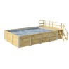 Piscina retangular de madeira 650 x 490 H116cm Naxos Weka com terraço e revestimento cinza
