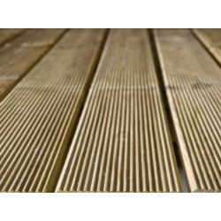 Piscina rettangolare in legno 490 x 315 H116 Fira Weka con terrazza e fodera a mosaico blu