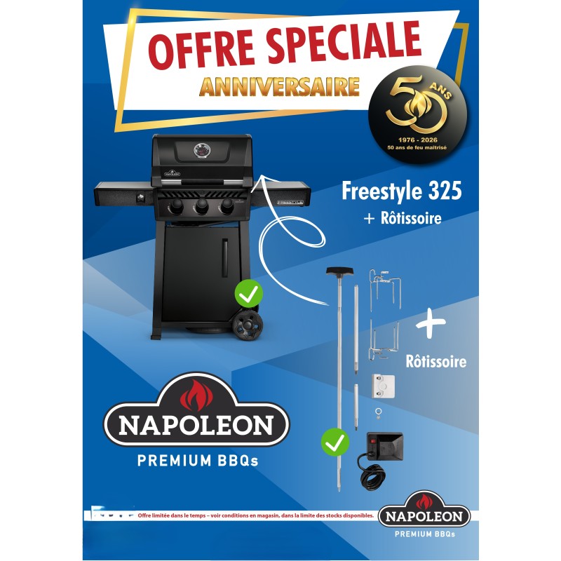Napoleon Freestyle 325 Grill Barbacoa Asadora con 3 quemadores de gas