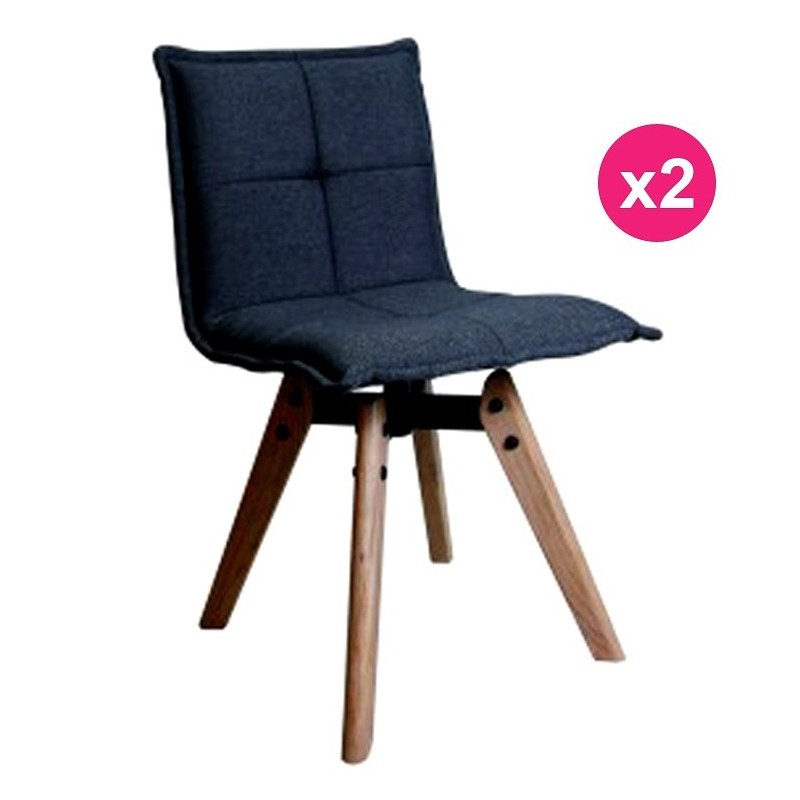Lot de 2 Chaises Tissu Gris Foncé KosyForm Lot de 2 Chaises Tissu Gris Foncé KosyForm