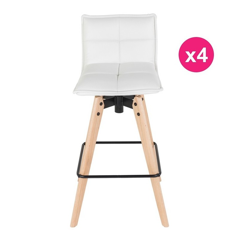 Lot de 4 Chaises de Bar Similicuir Blanc KosyForm Lot de 4 Chaises de Bar Similicuir Blanc KosyForm