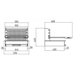 Barbecue Tonio au Charbon de Bois Encastrable Tout Inox avec Grille