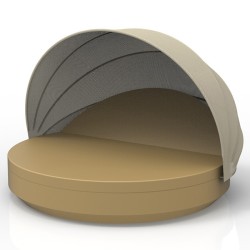 Bain de Soleil Vela Daybed Vondom  Blanc Mat Rond Inclinable Parasol