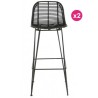 Lot de 2 Tabourets de Bar Noir Kubu Fil KosyForm Lot de 2 Tabourets de Bar Noir Kubu Fil KosyForm