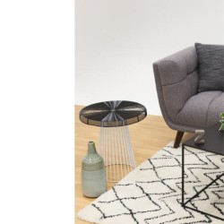 Fauteuil en Tissu Gris Intense Meryl KosyForm