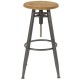 Lot de 2 Tabourets de Bar Assise en Pin Massif et Pieds Métal Soon KosyForm