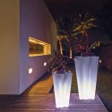 Set of 2 luminous pots bye bye Vondom led white height 70 and 100