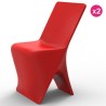Lot de 2 Chaises Vondom Design Sloo Rouge