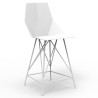 Lot de 2 Tabourets Haut Faz Vondom Blanc et Métal avec Accoudoirs