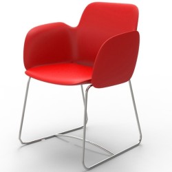 Set di 2 sedie VONDOM Pezzettina rosso opaco e metallo