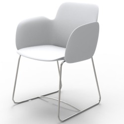 Juego de 2 sillas VONDOM Pezzettina blanco mate y metal