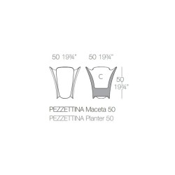 Pot Jardinière Design Pezzettina Vondom Lumineux Led Blanc 50x50xH85