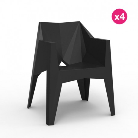 Lot de 4 chaises Voxel Vondom Noir