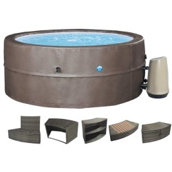 Spa portátil NetSpa VITA PREMIUM de 6 plazas con muebles