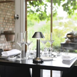 Luminaire de Table Imagilights Led Sans Fil Collection Moments Argenté Cône