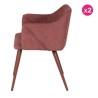 Lot de 2 Fauteuils Rouge Velours Lov KosyForm