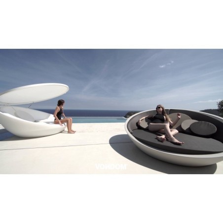 Ulm daybed Round Shell VONDOM bianco SILVERTEX 210x200xH97
