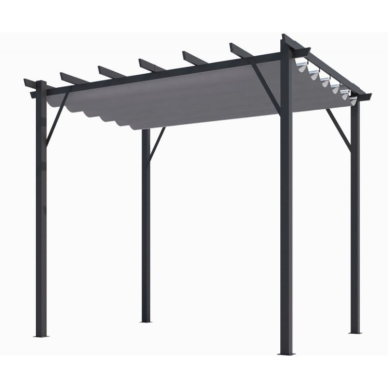 Pergola Aluminium Habrita Anthracite 12m2 avec toile d'ombrage Pergola Aluminium Habrita Anthracite 12m2 avec toile d'ombrage