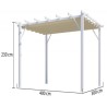 Pergola Aluminium Habrita Anthracite 12m2 avec toile d'ombrage 140gr