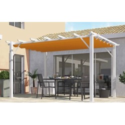 Pergola Aluminio Habrita Antracita 12m2 con lienzo de sombra