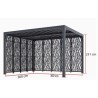 Pergola Bioclimatique Lames Orientables 11 m2 et Brise-Vue 2 Faces