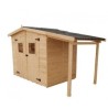 Abri de Jardin Bois Eden Habrita 4,08 m2 avec bûcher 2.08 m2 et plancher