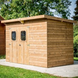 Garden Shelter Madeira Maciça Habrita 6,45 m2 e Telhado de Aço