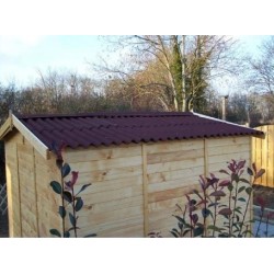 Refugio jardín madera maciza Habrita 6,45 m2 y techo de acero