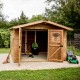 Habrita Solid Wood Garden Shelter 7.42 m² com telhado de aço