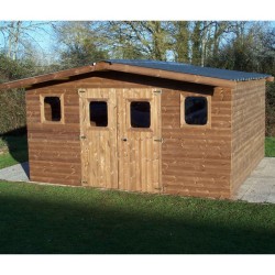 Habrita Massiver Holzgarten 12,3 m2 und Eichelholz 42mm