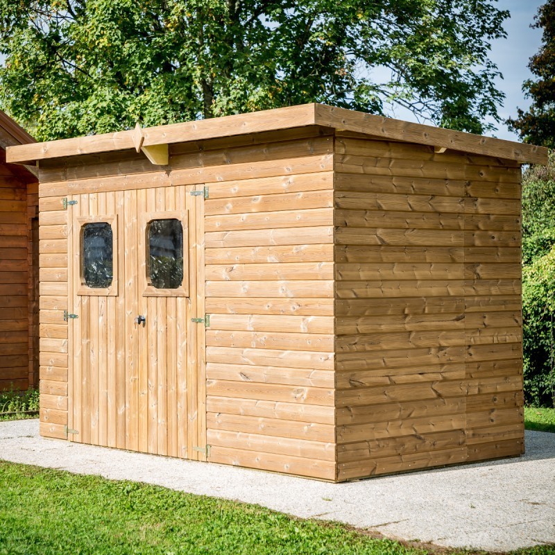 Thermabri Garden Shelter in Legno Massello di Habrita 19,69 m2 con tetto in acciaio Thermabri Garden Shelter in Legno Massello di Habrita 19,69 m2 con tetto in acciaio